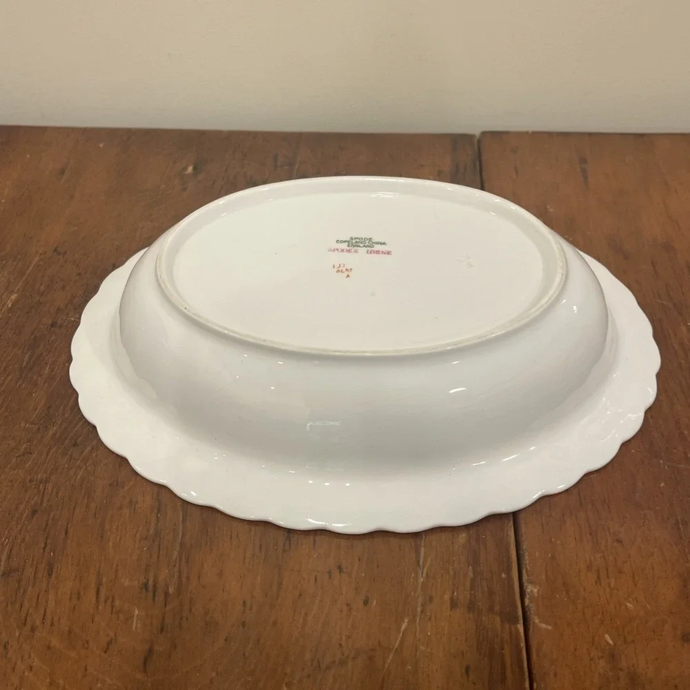 Spode IRENE Oval Vegetable Bowl 9 3/4 Inches Rare, Mint Condition Signed Stamped
